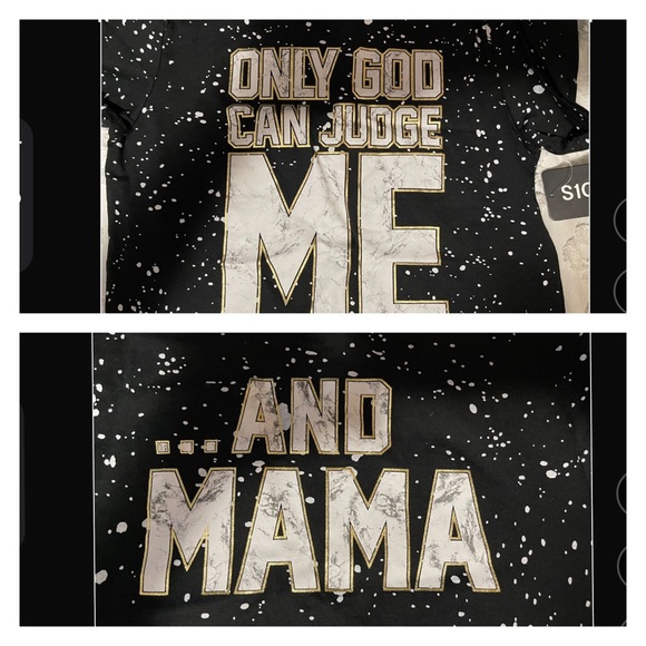 BOYS SZ 16-18 “ONLY GOD AND MAMA CAN JUDGE ME” 🥰😉 T-SHIRT - Picture 4 of 7